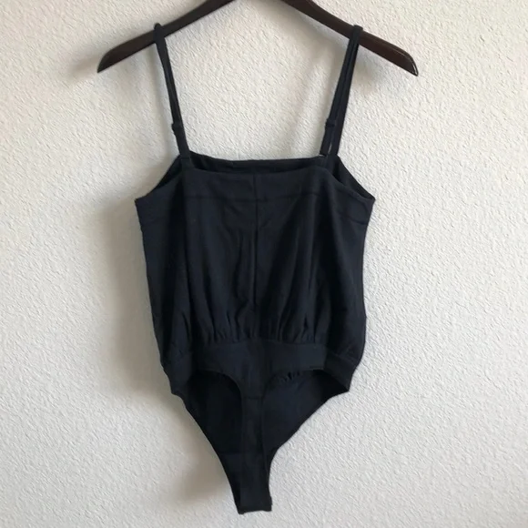 NEW! FREE PEOPLE NTIMATELY marissa ribbed rib black cami bodysuit shirt top tee​ - Picture 6 of 8